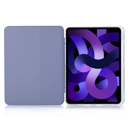 For iPad Air 2022 / 2020 10.9 3-Fold Lock Buckle Leather Smart Tablet Case(Lavender Purple) - iPad Air (2022) / (2020) 10.9 Cases by buy2fix | Online Shopping UK | buy2fix