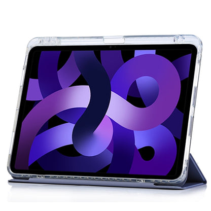 For iPad Air 2022 / 2020 10.9 3-Fold Lock Buckle Leather Smart Tablet Case(Lavender Purple) - iPad Air (2022) / (2020) 10.9 Cases by buy2fix | Online Shopping UK | buy2fix