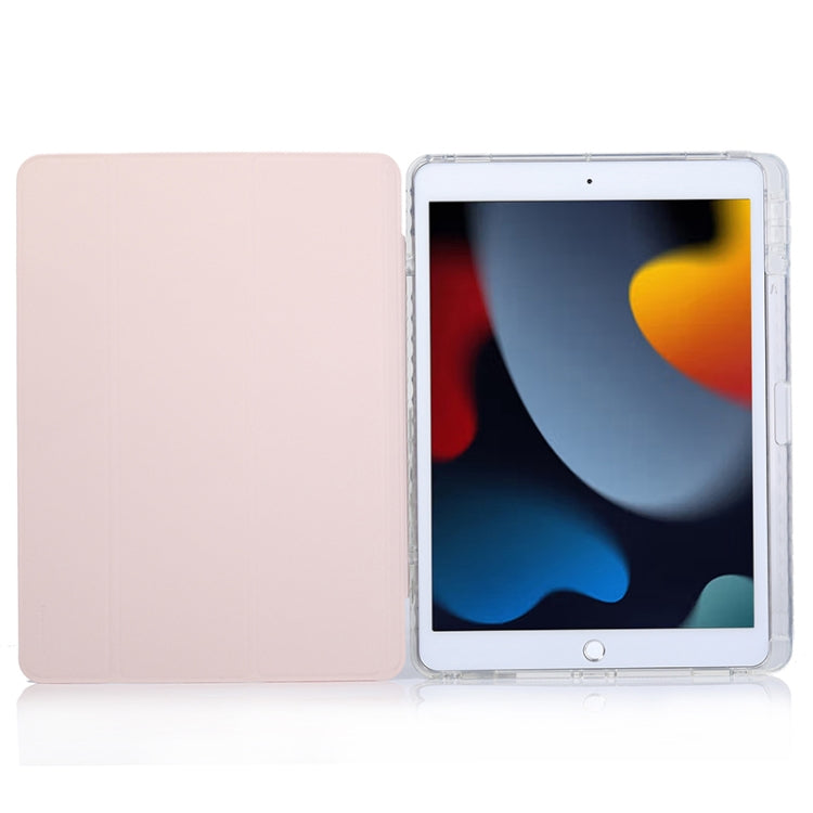 For iPad 10.2 2021 / 2020 / 10.5 3-Fold Lock Buckle Leather Smart Tablet Case(Pink) - iPad 10.2 Cases by buy2fix | Online Shopping UK | buy2fix