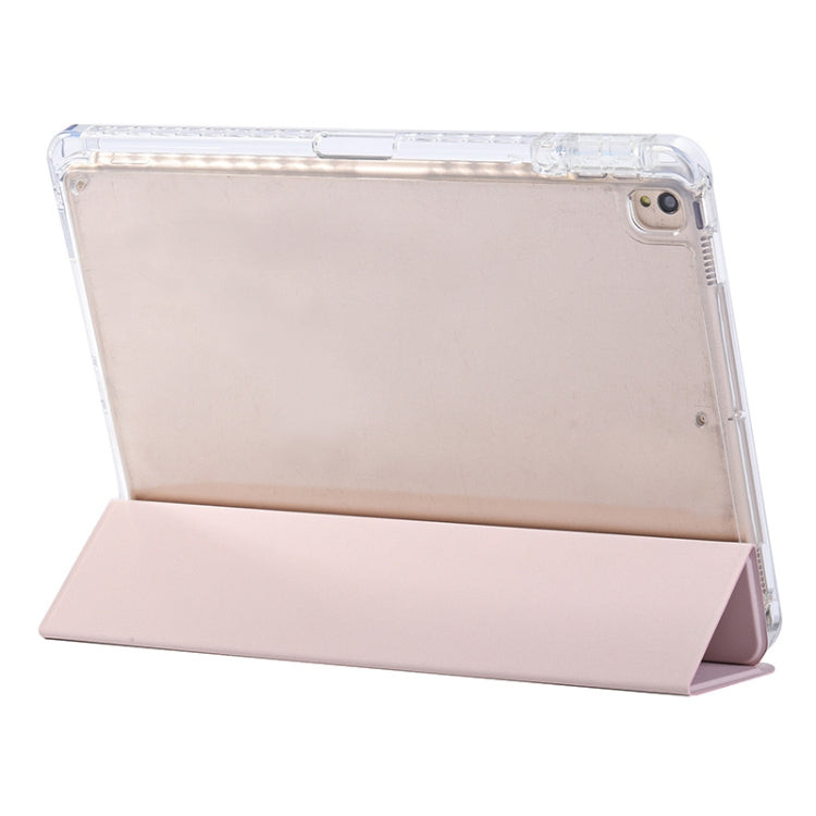 For iPad 10.2 2021 / 2020 / 10.5 3-Fold Lock Buckle Leather Smart Tablet Case(Pink) - iPad 10.2 Cases by buy2fix | Online Shopping UK | buy2fix