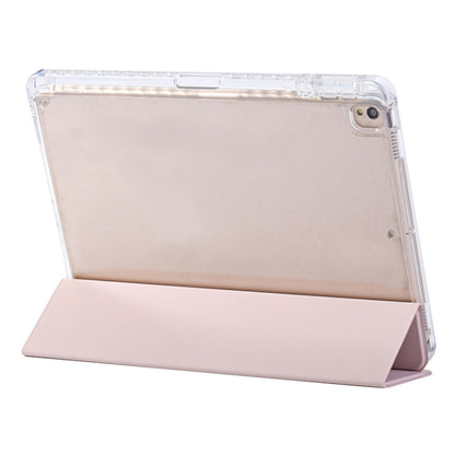 For iPad 10.2 2021 / 2020 / 10.5 3-Fold Lock Buckle Leather Smart Tablet Case(Pink) - iPad 10.2 Cases by buy2fix | Online Shopping UK | buy2fix