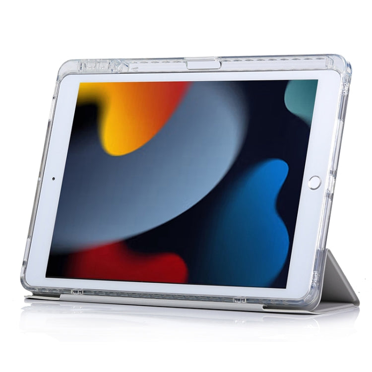 For iPad 10.2 2021 / 2020 / 10.5 3-Fold Lock Buckle Leather Smart Tablet Case(Grey) - iPad 10.2 Cases by buy2fix | Online Shopping UK | buy2fix