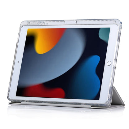 For iPad 10.2 2021 / 2020 / 10.5 3-Fold Lock Buckle Leather Smart Tablet Case(Grey) - iPad 10.2 Cases by buy2fix | Online Shopping UK | buy2fix