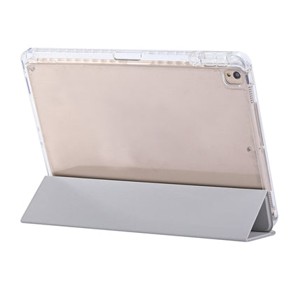 For iPad 10.2 2021 / 2020 / 10.5 3-Fold Lock Buckle Leather Smart Tablet Case(Grey) - iPad 10.2 Cases by buy2fix | Online Shopping UK | buy2fix