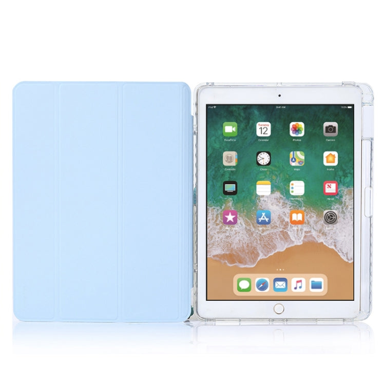 For iPad Air / Air 2 / 9.7 2017 / 2018 3-Fold Lock Buckle Leather Smart Tablet Case(Sky Blue) - iPad 9.7 (2018) & (2017) Cases by buy2fix | Online Shopping UK | buy2fix