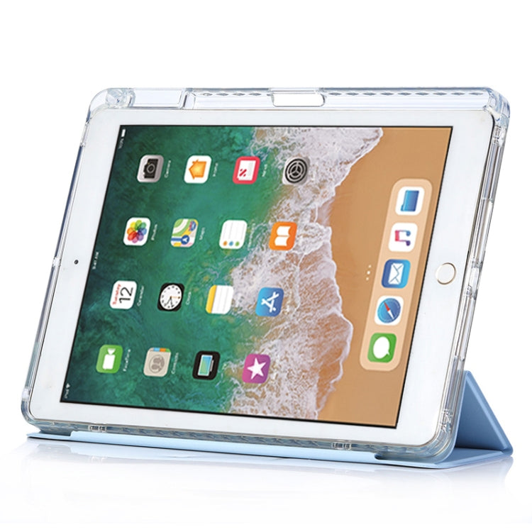 For iPad Air / Air 2 / 9.7 2017 / 2018 3-Fold Lock Buckle Leather Smart Tablet Case(Sky Blue) - iPad 9.7 (2018) & (2017) Cases by buy2fix | Online Shopping UK | buy2fix