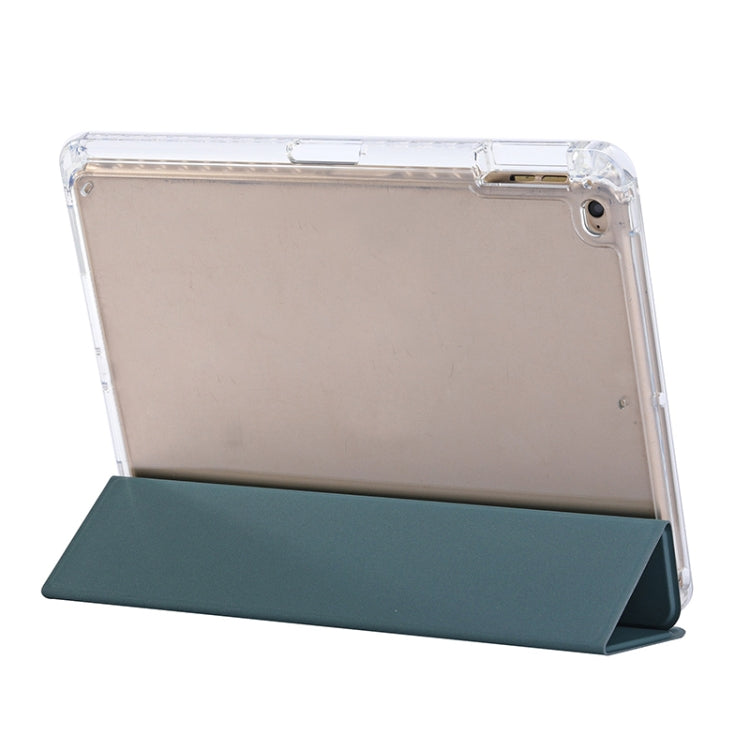 For iPad Air / Air 2 / 9.7 2017 / 2018 3-Fold Lock Buckle Leather Smart Tablet Case(Deep Green) - iPad 9.7 (2018) & (2017) Cases by buy2fix | Online Shopping UK | buy2fix