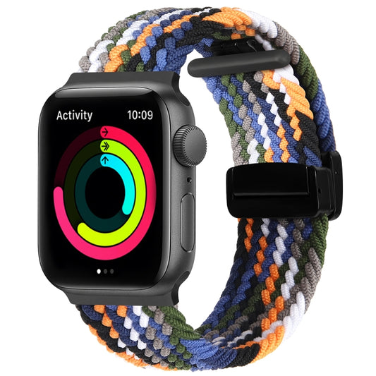 Magnetic Fold Clasp Woven Watch Band For Apple Watch 7 41mm(Denim Color) by buy2fix