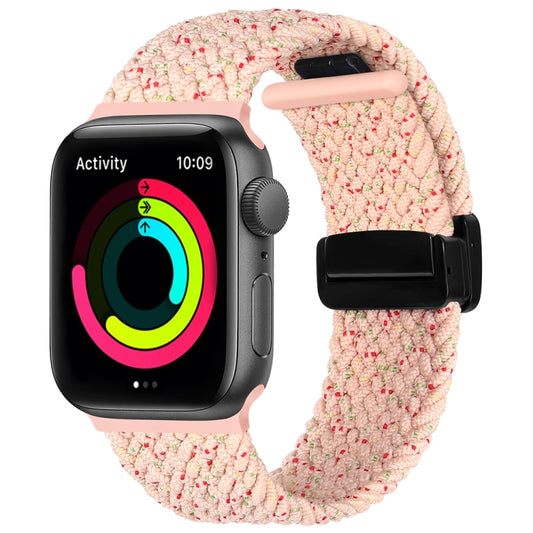 Magnetic Fold Clasp Woven Watch Band For Apple Watch SE 40mm(Starlight Pink) by buy2fix