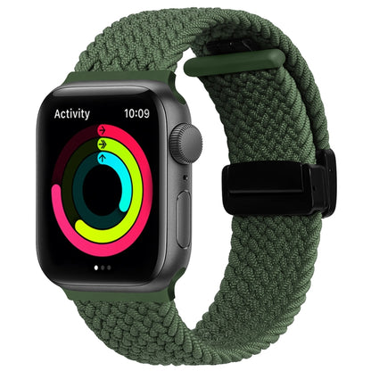 Magnetic Fold Clasp Woven Watch Band For Apple Watch 42mm(Green) by buy2fix