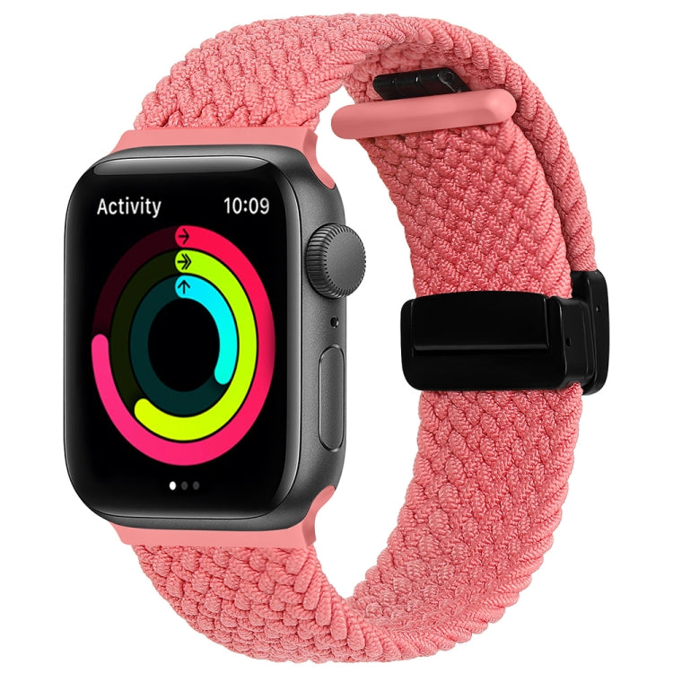 Magnetic Fold Clasp Woven Watch Band For Apple Watch SE 2023 44mm(Pink) by buy2fix