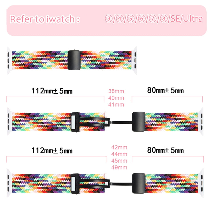 Magnetic Fold Clasp Woven Watch Band For Apple Watch SE 2023 44mm(Pink) by buy2fix