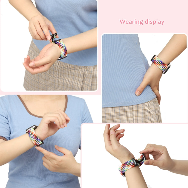Magnetic Fold Clasp Woven Watch Band For Apple Watch SE 2023 40mm(Rainbow Color) by buy2fix