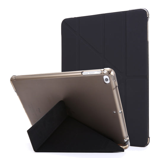 For iPad 9.7 (2018) & (2017) Airbag Deformation Horizontal Flip Leather Case with Holder & Pen Holder(Black) - iPad 9.7 (2018) & (2017) Cases by buy2fix | Online Shopping UK | buy2fix