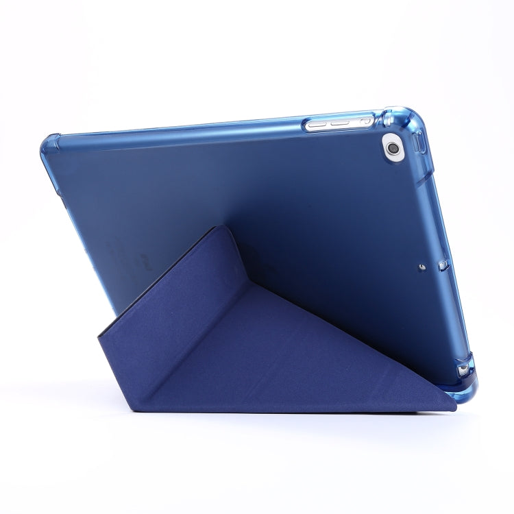 For iPad Air 2 Airbag Deformation Horizontal Flip Leather Case with Holder & Pen Holder(Dark Blue) - More iPad Cases by buy2fix | Online Shopping UK | buy2fix