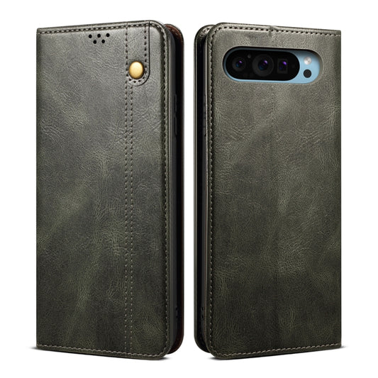 For Google Pixel 9 / 9 Pro Oil Wax Crazy Horse Texture Leather Phone Case(Green) by buy2fix