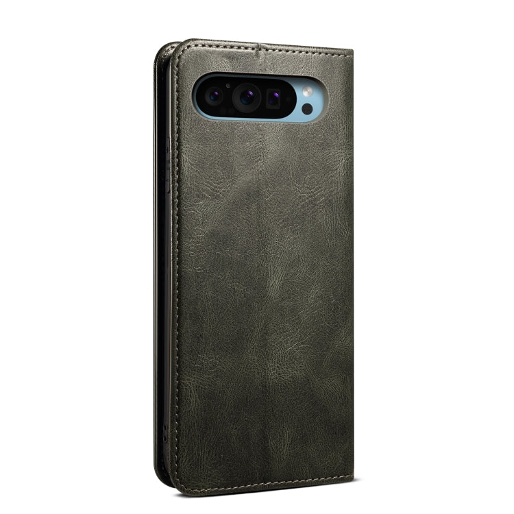 For Google Pixel 9 / 9 Pro Oil Wax Crazy Horse Texture Leather Phone Case(Green) by buy2fix
