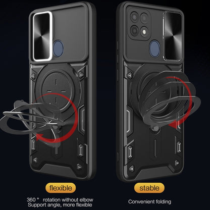 For OPPO A15 / A15s / A35 2021 CD Texture Sliding Camshield Magnetic Holder Phone Case(Blue) by buy2fix