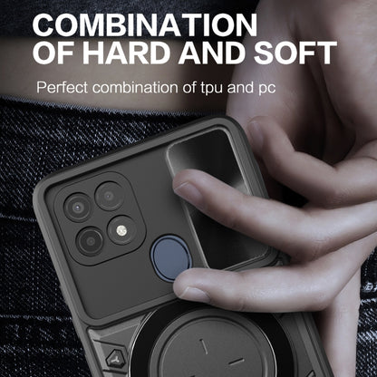 For OPPO A15 / A15s / A35 2021 CD Texture Sliding Camshield Magnetic Holder Phone Case(Blue) by buy2fix