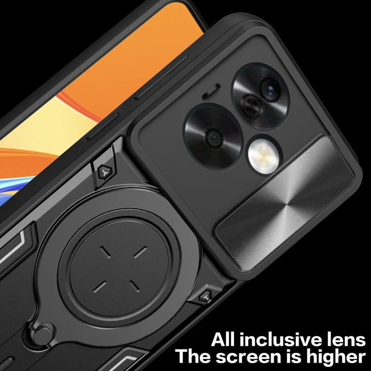 For OPPO A79 5G Global CD Texture Sliding Camshield Magnetic Holder Phone Case(Black) by buy2fix