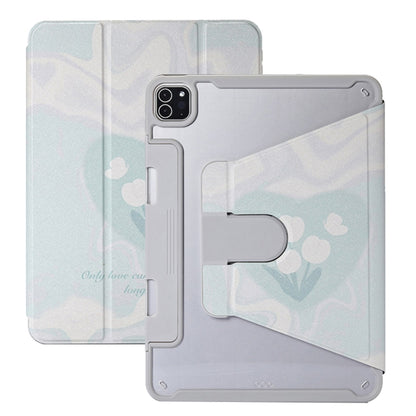 For iPad Pro 11 2022 / 2021 / 2020 Split Drawer Rotation Painted Leather Smart Tablet Case(Flowers) - iPad Pro 11 (2022/2021) Cases by buy2fix | Online Shopping UK | buy2fix