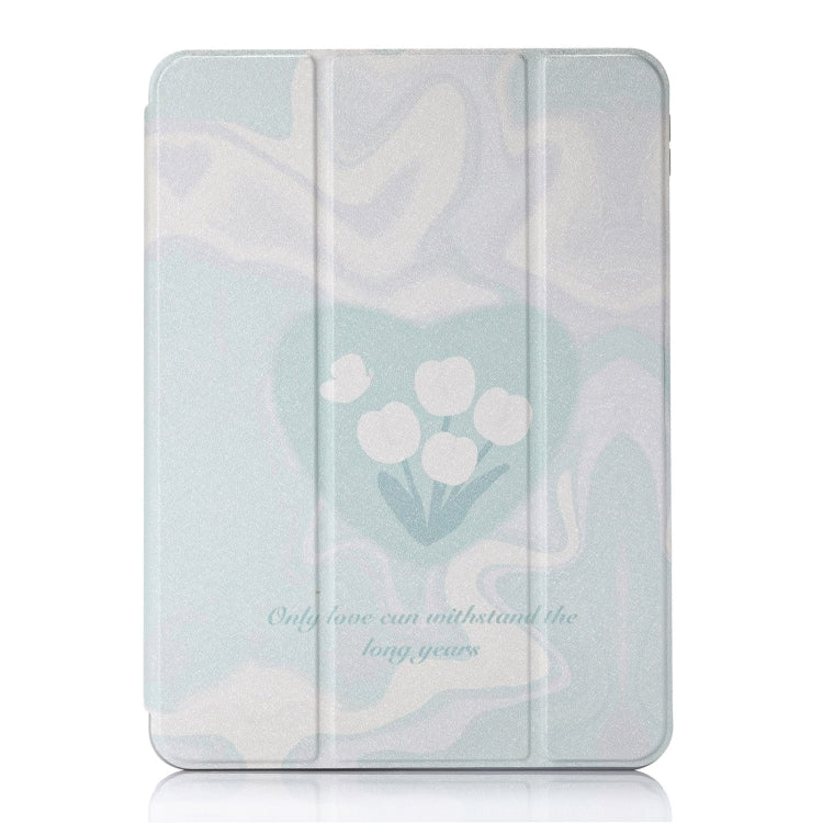 For iPad Pro 11 2022 / 2021 / 2020 Split Drawer Rotation Painted Leather Smart Tablet Case(Flowers) - iPad Pro 11 (2022/2021) Cases by buy2fix | Online Shopping UK | buy2fix