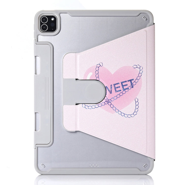 For iPad Pro 11 2022 / 2021 / 2020 Split Drawer Rotation Painted Leather Smart Tablet Case(Love Heart) - iPad Pro 11 (2022/2021) Cases by buy2fix | Online Shopping UK | buy2fix