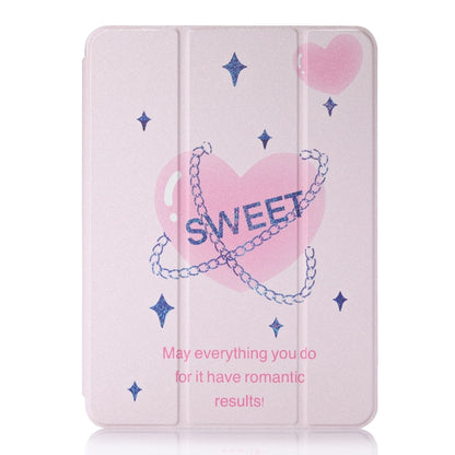 For iPad Air / Air 2 / 9.7 2017 / 2018 Split Drawer Rotation Painted Leather Smart Tablet Case(Love Heart) - iPad 2025 / 2022 Cases by buy2fix | Online Shopping UK | buy2fix