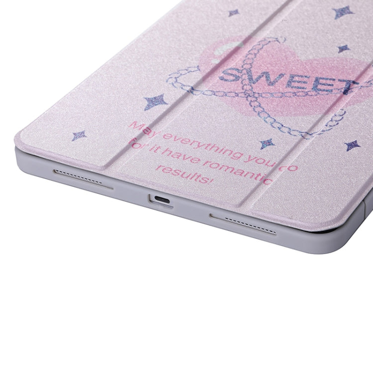 For iPad Air / Air 2 / 9.7 2017 / 2018 Split Drawer Rotation Painted Leather Smart Tablet Case(Love Heart) - iPad 2025 / 2022 Cases by buy2fix | Online Shopping UK | buy2fix