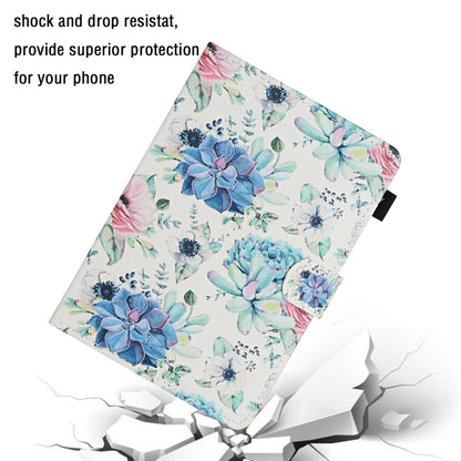For 7 inch Universal Tablet PC Flower Pattern Horizontal Flip Leather Case with Card Slots & Holder(Blue Flower On White) - 7 inch by buy2fix | Online Shopping UK | buy2fix