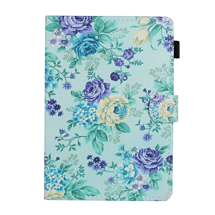 For 8 inch Universal Tablet PC Flower Pattern Horizontal Flip Leather Case with Card Slots & Holder(Purple Flower) - 8 inch by buy2fix | Online Shopping UK | buy2fix