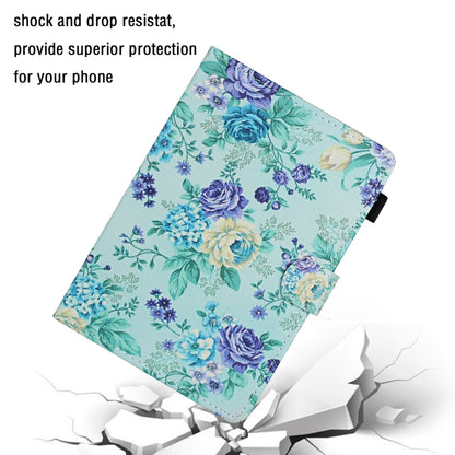 For 8 inch Universal Tablet PC Flower Pattern Horizontal Flip Leather Case with Card Slots & Holder(Purple Flower) - 8 inch by buy2fix | Online Shopping UK | buy2fix