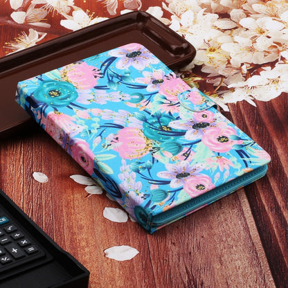 For 8 inch Universal Tablet PC Flower Pattern Horizontal Flip Leather Case with Card Slots & Holder(Pink Flower) - 8 inch by buy2fix | Online Shopping UK | buy2fix
