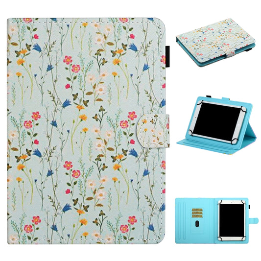 For 8 inch Universal Tablet PC Flower Pattern Horizontal Flip Leather Case with Card Slots & Holder(Small Floral) - 8 inch by buy2fix | Online Shopping UK | buy2fix
