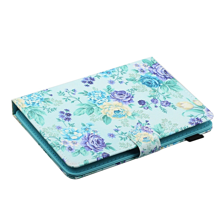 For 10 inch Universal Tablet PC Flower Pattern Horizontal Flip Leather Case with Card Slots & Holder(Purple Flower) - 10 - 11 inch by buy2fix | Online Shopping UK | buy2fix