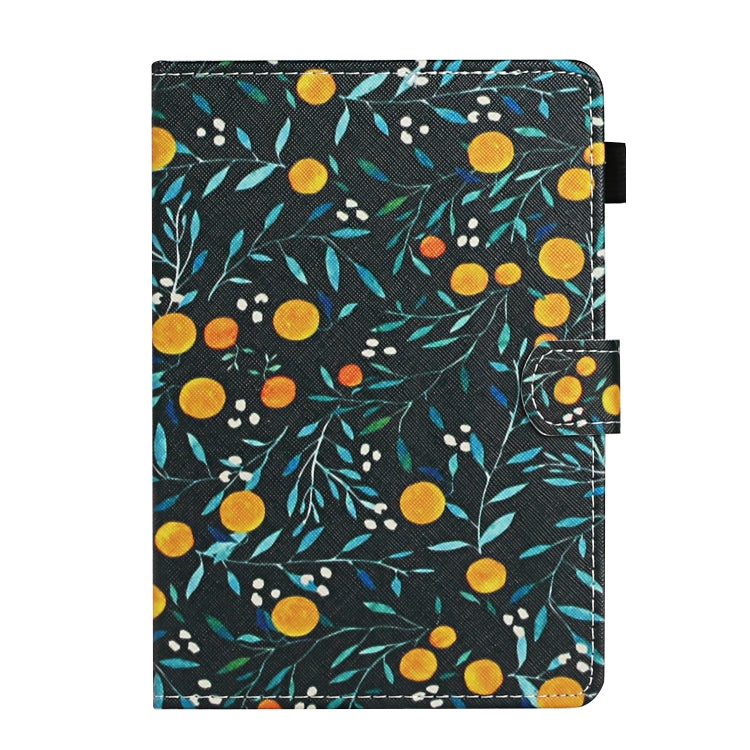 For 10 inch Universal Tablet PC Flower Pattern Horizontal Flip Leather Case with Card Slots & Holder(Yellow Fruit) - 10 - 11 inch by buy2fix | Online Shopping UK | buy2fix