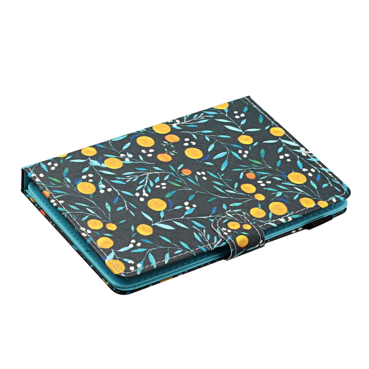For 10 inch Universal Tablet PC Flower Pattern Horizontal Flip Leather Case with Card Slots & Holder(Yellow Fruit) - 10 - 11 inch by buy2fix | Online Shopping UK | buy2fix