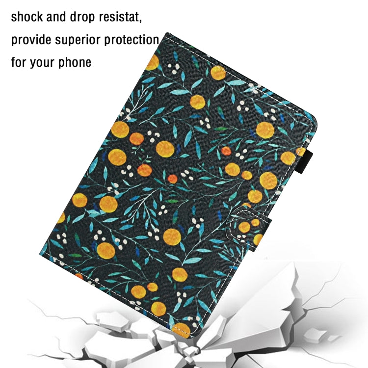 For 10 inch Universal Tablet PC Flower Pattern Horizontal Flip Leather Case with Card Slots & Holder(Yellow Fruit) - 10 - 11 inch by buy2fix | Online Shopping UK | buy2fix