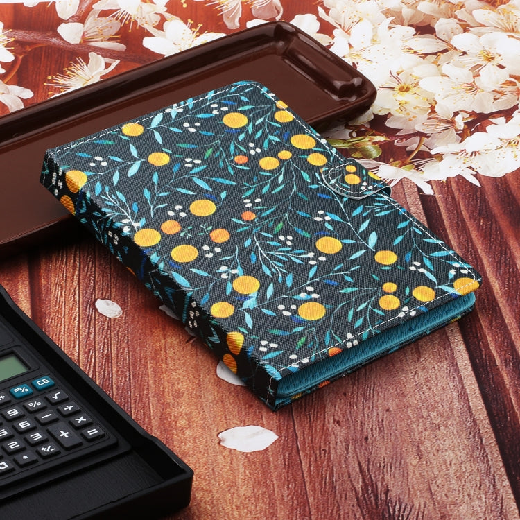 For 10 inch Universal Tablet PC Flower Pattern Horizontal Flip Leather Case with Card Slots & Holder(Yellow Fruit) - 10 - 11 inch by buy2fix | Online Shopping UK | buy2fix