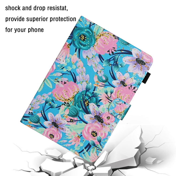 For 10 inch Universal Tablet PC Flower Pattern Horizontal Flip Leather Case with Card Slots & Holder(Pink Flower) - 10 - 11 inch by buy2fix | Online Shopping UK | buy2fix