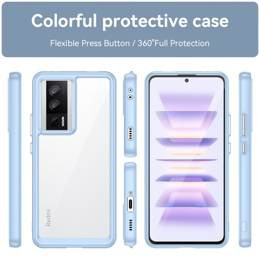 For Xiaomi Poco F5 Pro Colorful Series Acrylic Hybrid TPU Phone Case(Blue) - Xiaomi Cases by buy2fix | Online Shopping UK | buy2fix