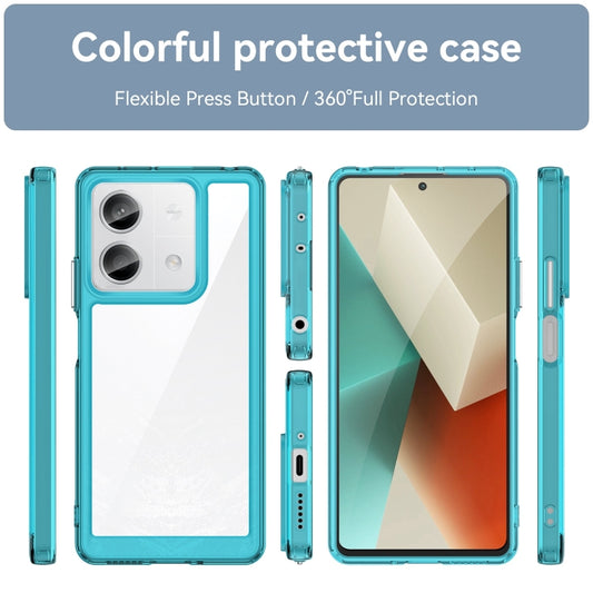 For Xiaomi Redmi Note 13 5G Colorful Series Acrylic Hybrid TPU Phone Case(Transparent Blue) - Xiaomi Cases by buy2fix | Online Shopping UK | buy2fix