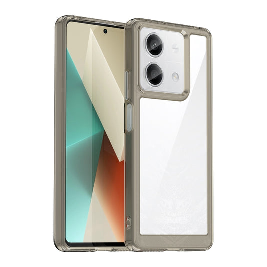 For Xiaomi Redmi Note 13 5G Colorful Series Acrylic Hybrid TPU Phone Case(Transparent Grey) - Xiaomi Cases by buy2fix | Online Shopping UK | buy2fix