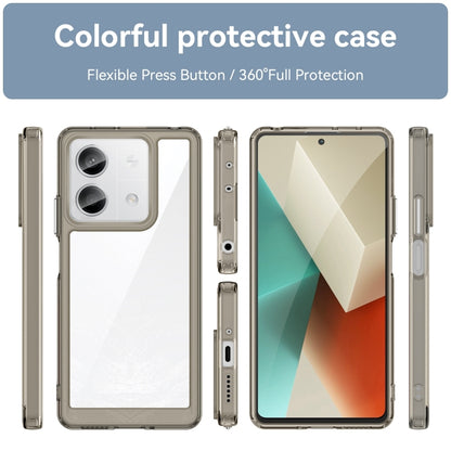 For Xiaomi Redmi Note 13 5G Colorful Series Acrylic Hybrid TPU Phone Case(Transparent Grey) - Xiaomi Cases by buy2fix | Online Shopping UK | buy2fix