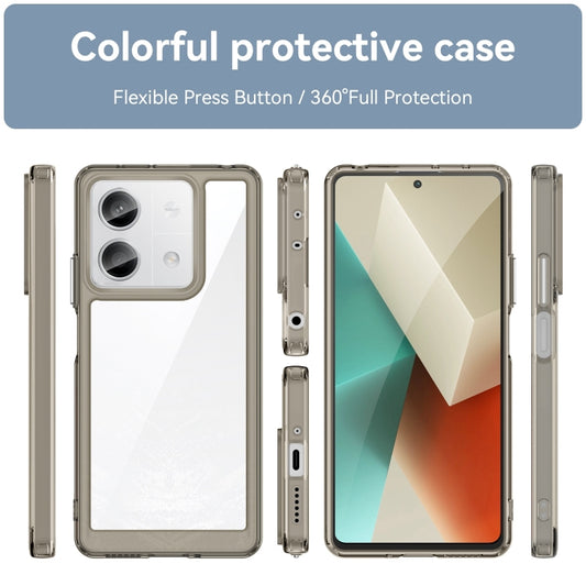 For Xiaomi Redmi Note 13 5G Colorful Series Acrylic Hybrid TPU Phone Case(Transparent Grey) - Xiaomi Cases by buy2fix | Online Shopping UK | buy2fix