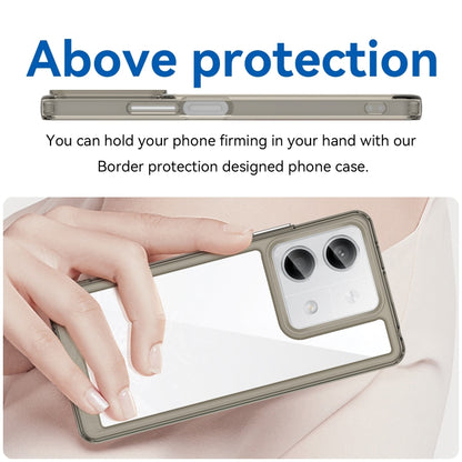 For Xiaomi Redmi Note 13 5G Colorful Series Acrylic Hybrid TPU Phone Case(Transparent Grey) - Xiaomi Cases by buy2fix | Online Shopping UK | buy2fix