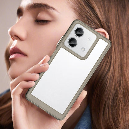 For Xiaomi Redmi Note 13 5G Colorful Series Acrylic Hybrid TPU Phone Case(Transparent Grey) - Xiaomi Cases by buy2fix | Online Shopping UK | buy2fix