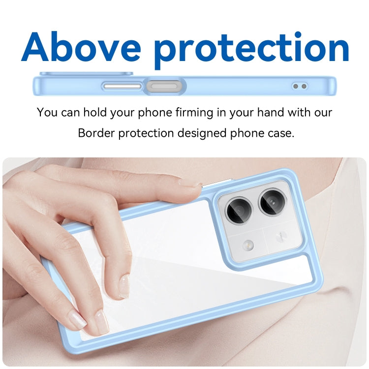 For Xiaomi Redmi Note 13 5G Colorful Series Acrylic Hybrid TPU Phone Case(Blue) - Xiaomi Cases by buy2fix | Online Shopping UK | buy2fix