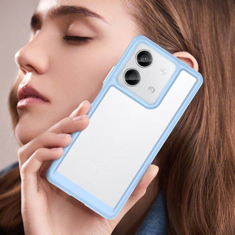 For Xiaomi Redmi Note 13 5G Colorful Series Acrylic Hybrid TPU Phone Case(Blue) - Xiaomi Cases by buy2fix | Online Shopping UK | buy2fix