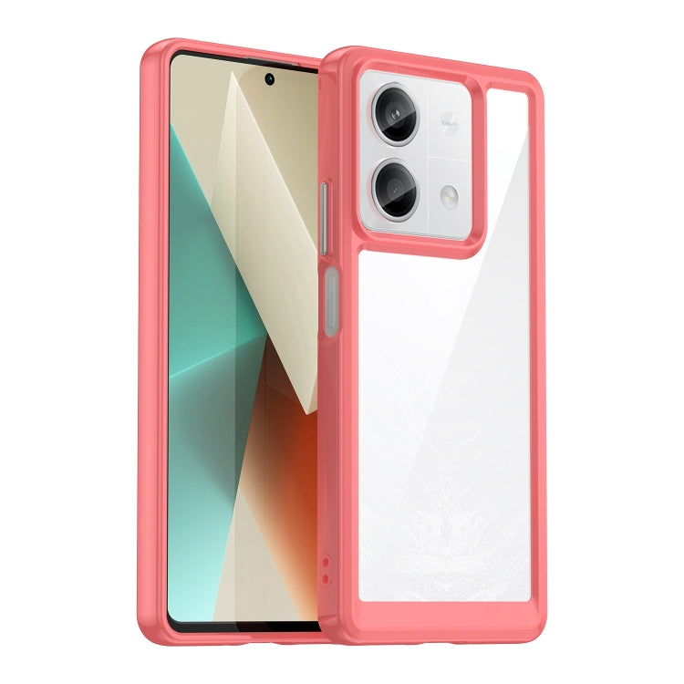 For Xiaomi Redmi Note 13 5G Colorful Series Acrylic Hybrid TPU Phone Case(Red) - Xiaomi Cases by buy2fix | Online Shopping UK | buy2fix
